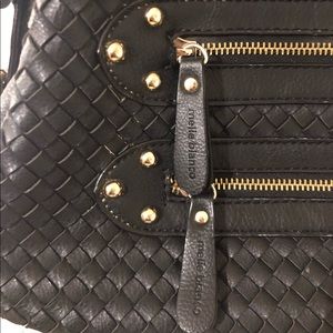 Melie Bianco black vegan leather shoulder bag